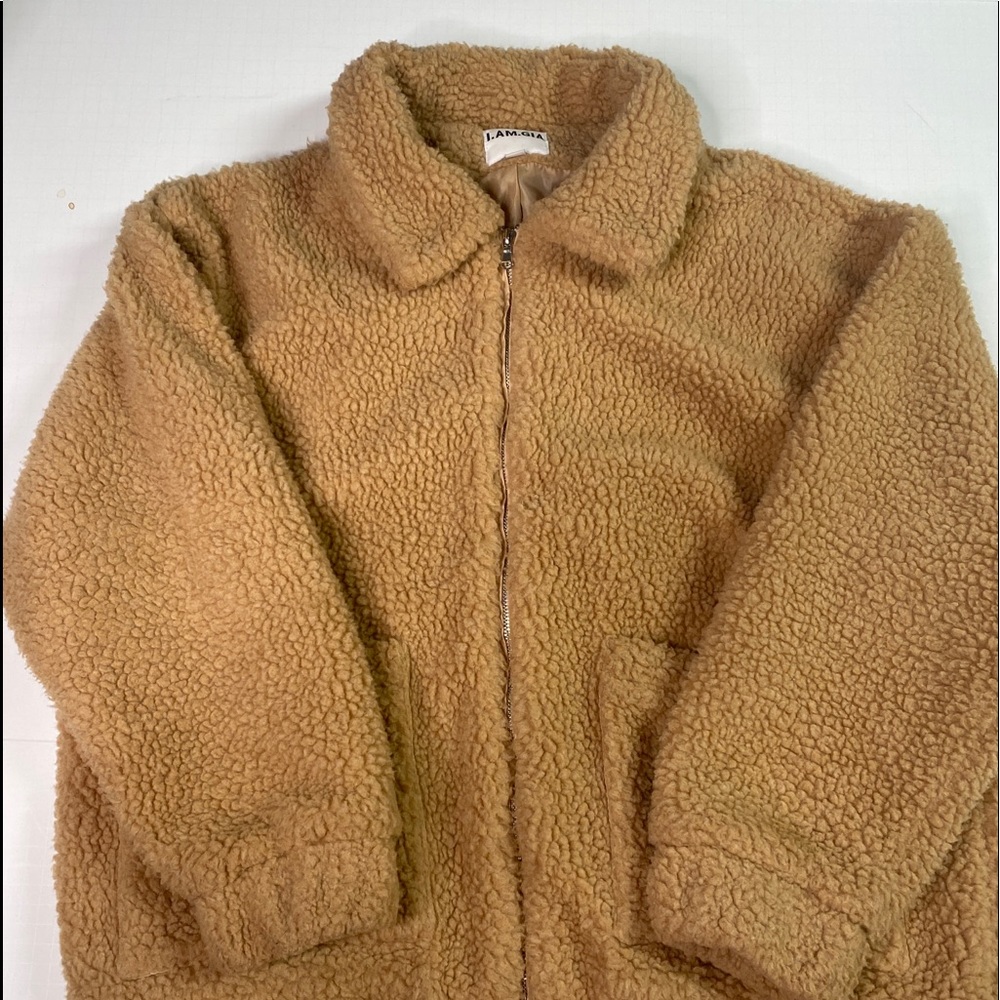 I.AM.GIA Oversized fleece tan jacket medium